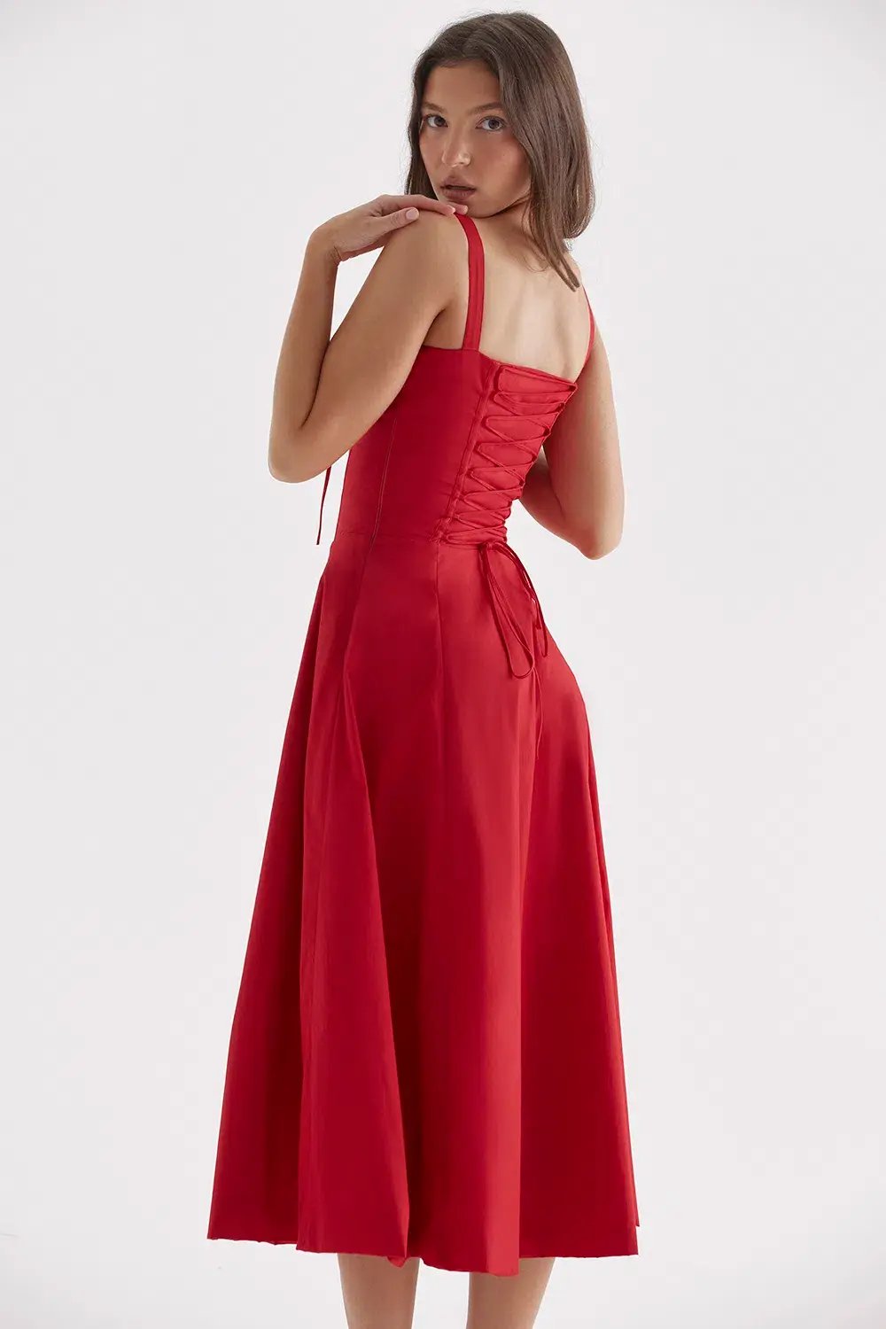 House of CB Carmen Bustier Sundress Red Rose Size S / AU 8 photo 3