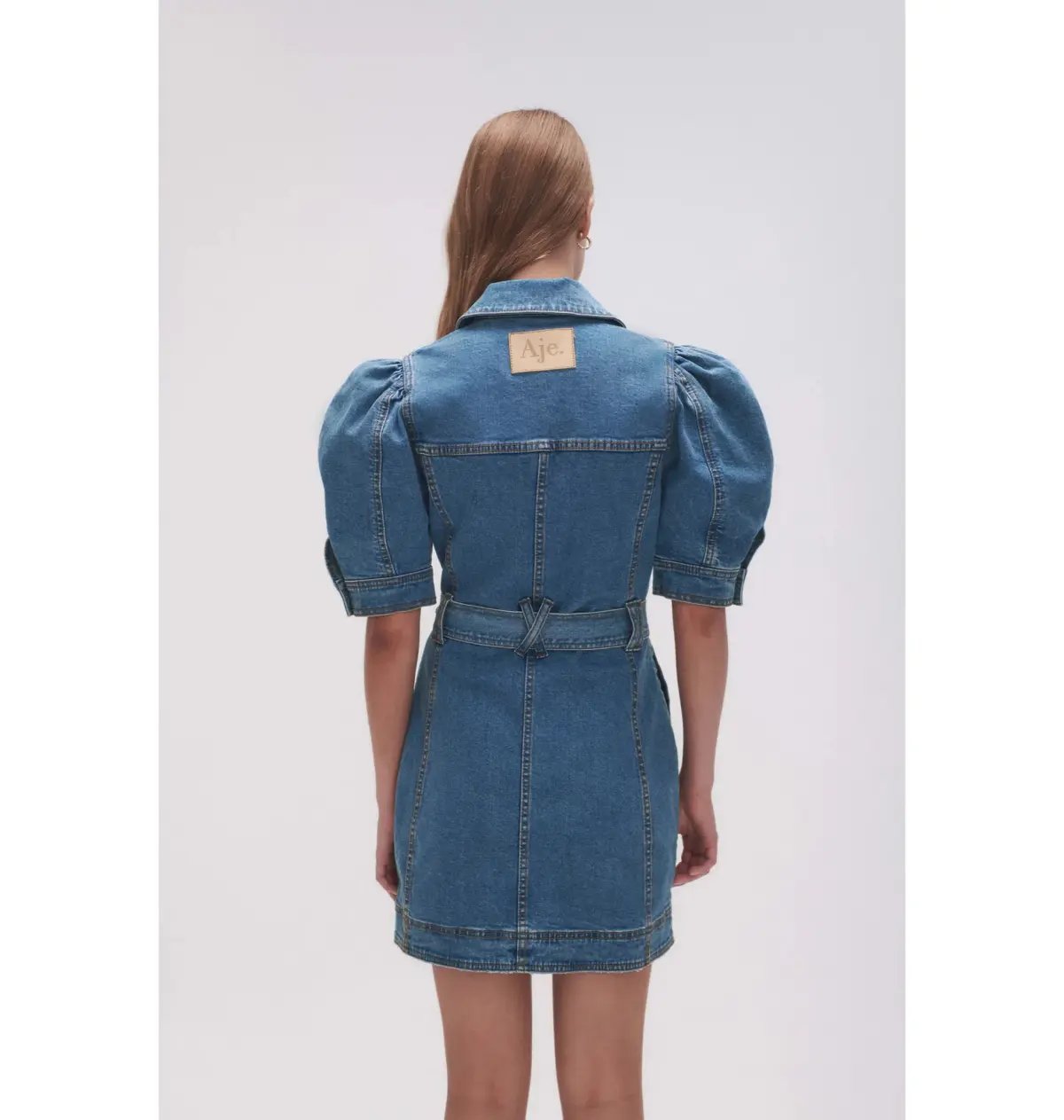 Aje Adriana Puff Sleeve Mini Dress 90's Wash Size AU 8 photo 3