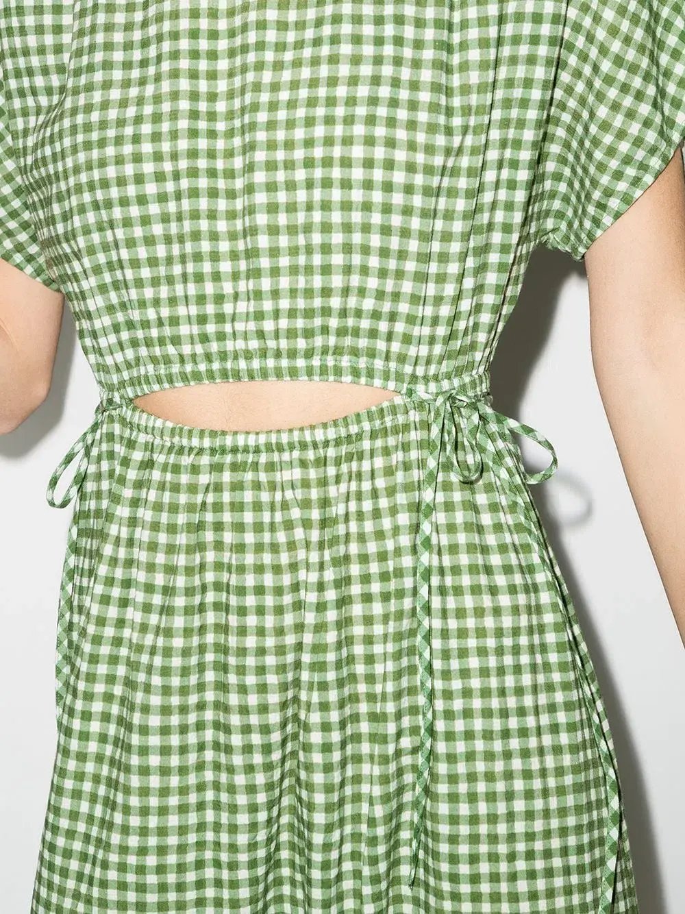 Peony Picnic After Swim Gingham-check Maxi Dress Green Size 10 photo 3