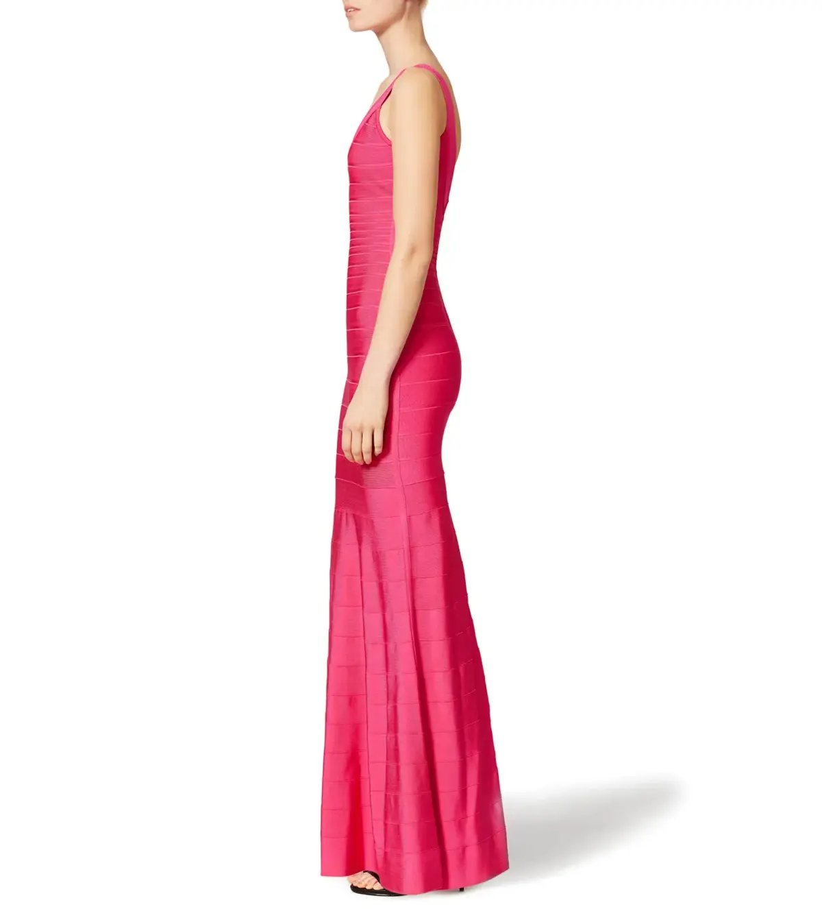 Herve Leger Pink Ellen Bandage Gown Size 10/S photo 2