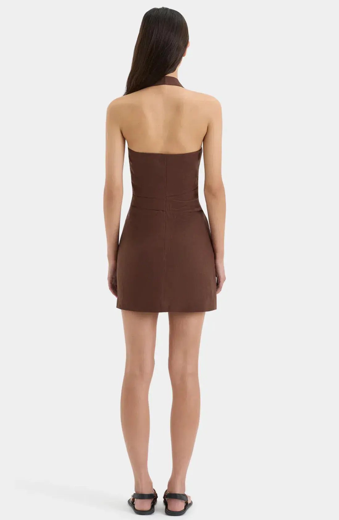 Noemi Halter Mini Dress Brown Size AU 12 photo 2