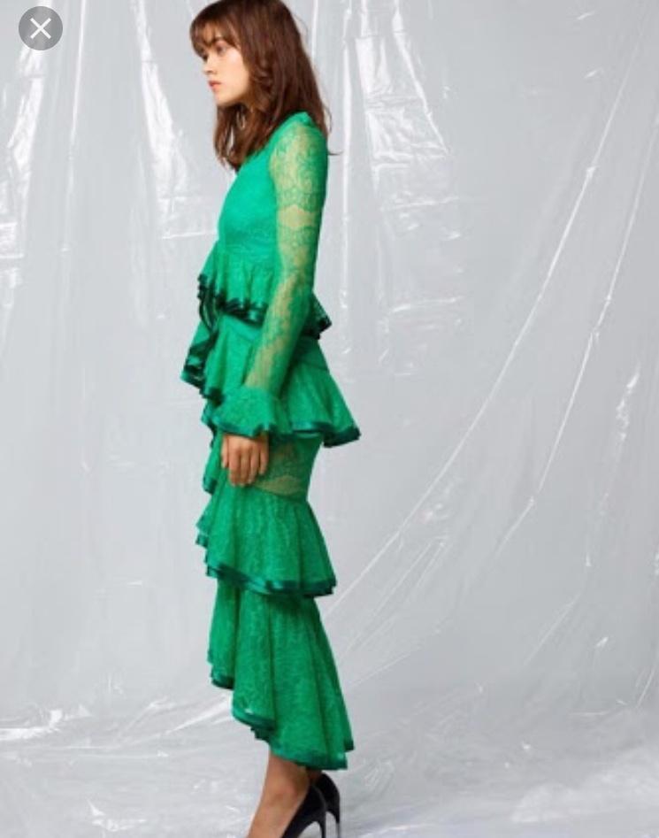 Nicola Finetti Maia Green Dress Sz 10 photo 3