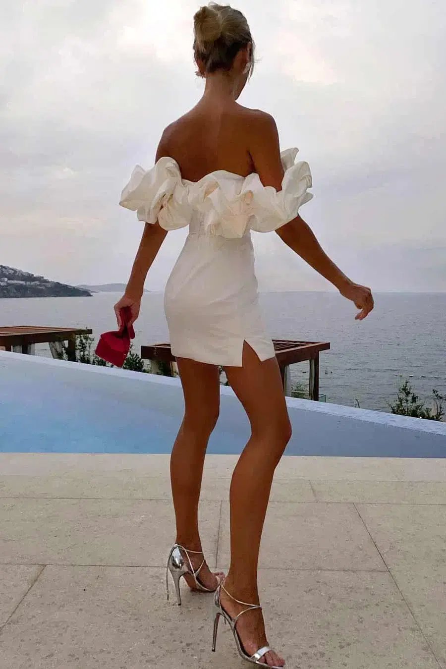 Post Meridiem Meringue Mini Dress Milk Size 8 photo 3