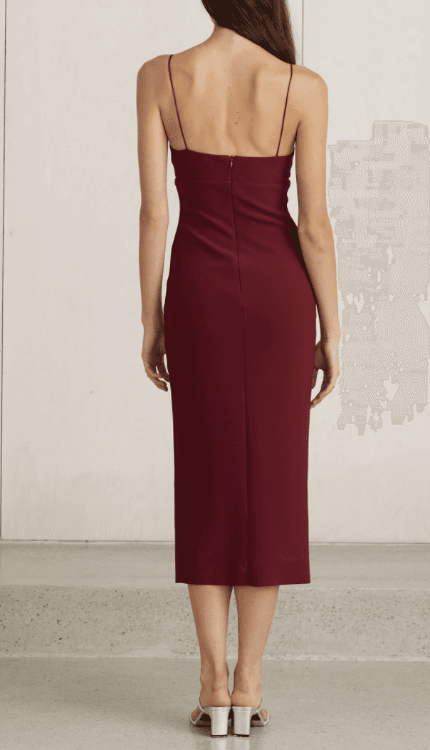 BEC AND BRIDGE LEA SPLIT MIDI DRESS BURGUNDY photo 2