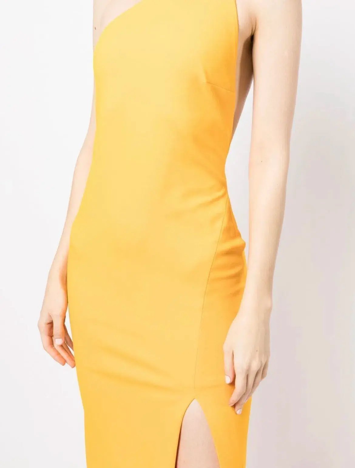 Solace London Asymmetric Sleeveless Dress Yellow Size 6 photo 2