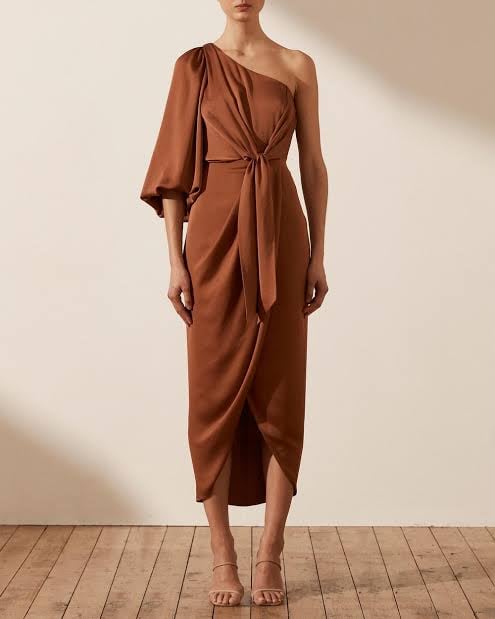 Shona Joy Luxe Tie Front One Shoulder Dress photo 2