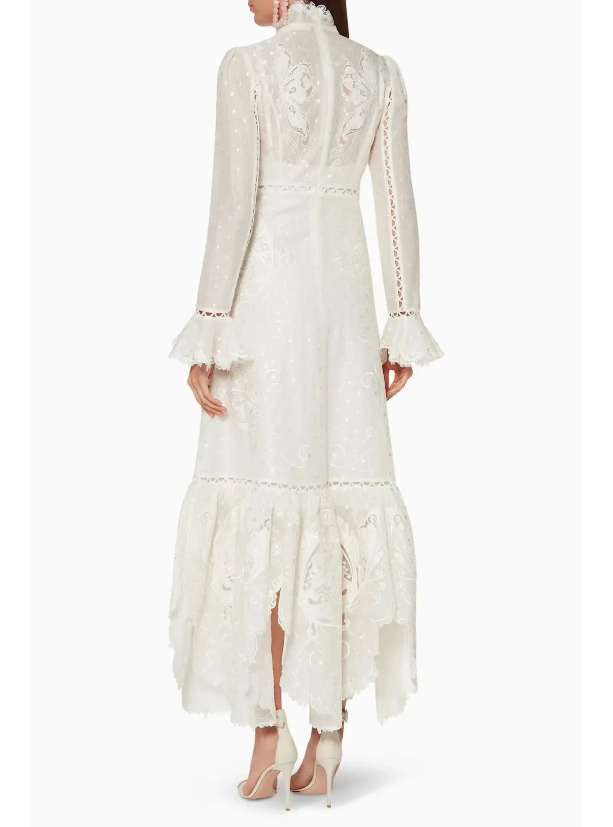 Zimmermann Super Eight Embroidered Maxi Dress in White Size 0 / AU 8 photo 3