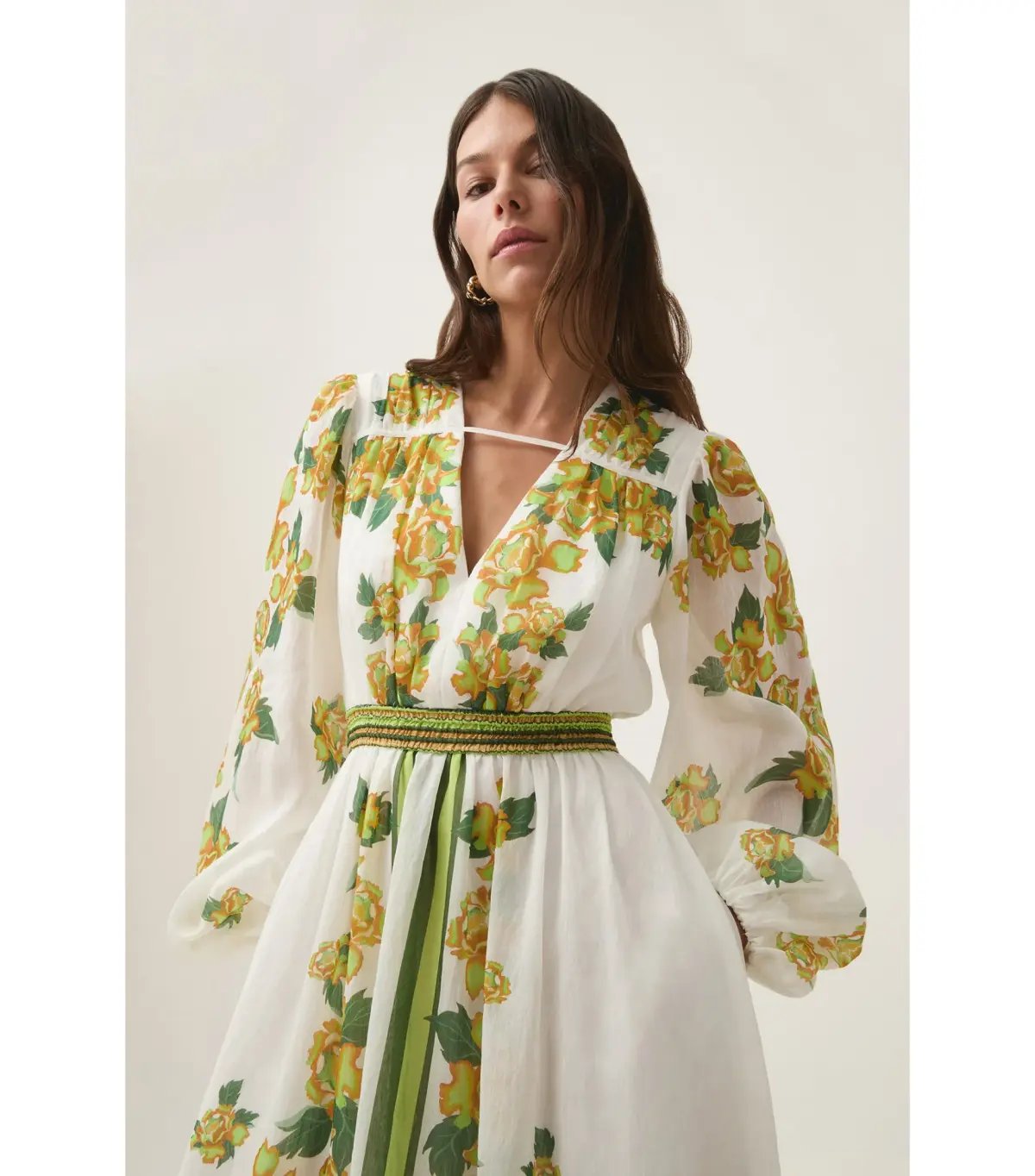 Aje Secret Border Print Midi Dress in Garden Peony Size AU 16 photo 2
