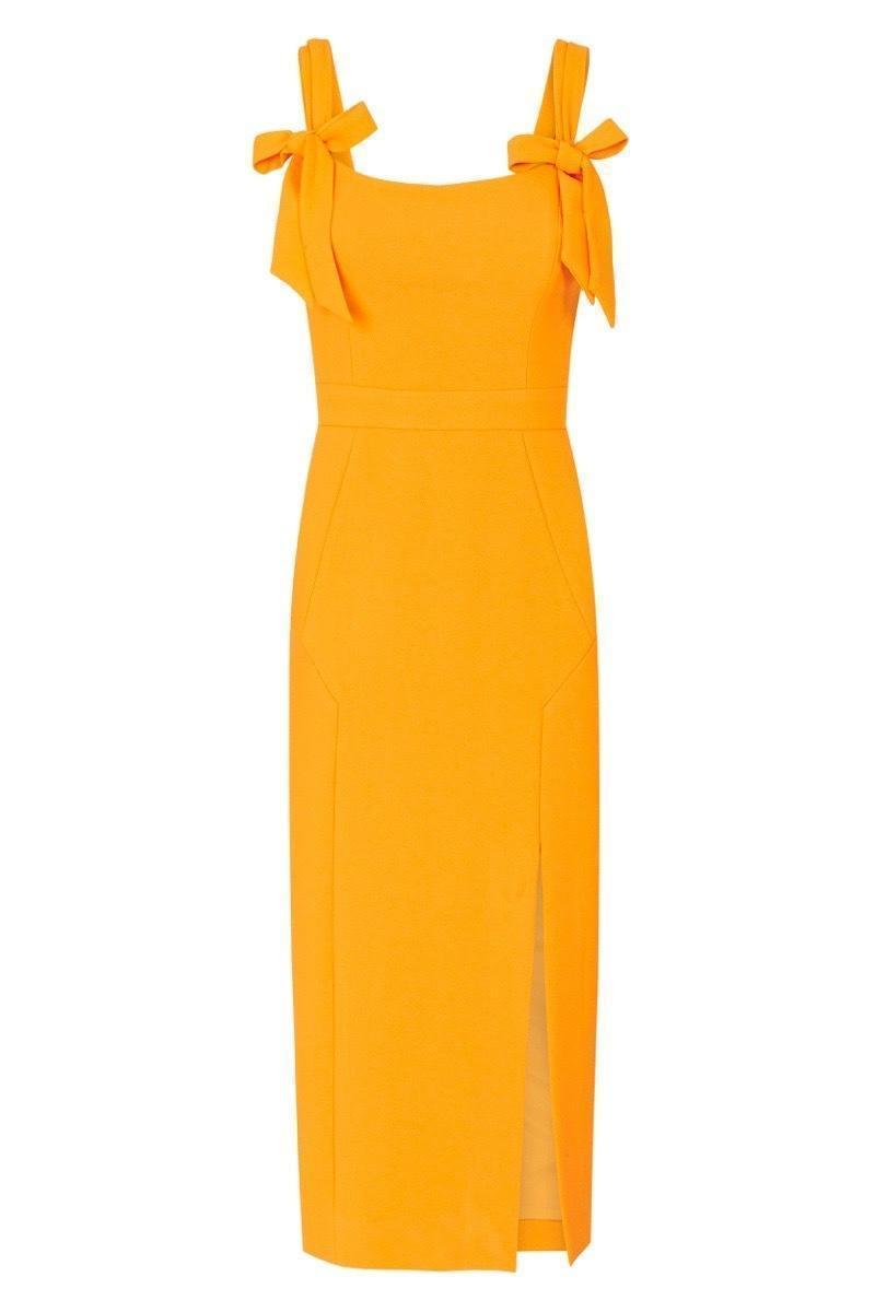 Rebecca Vallance Havana Midi Yellow Dress size 6 photo 3