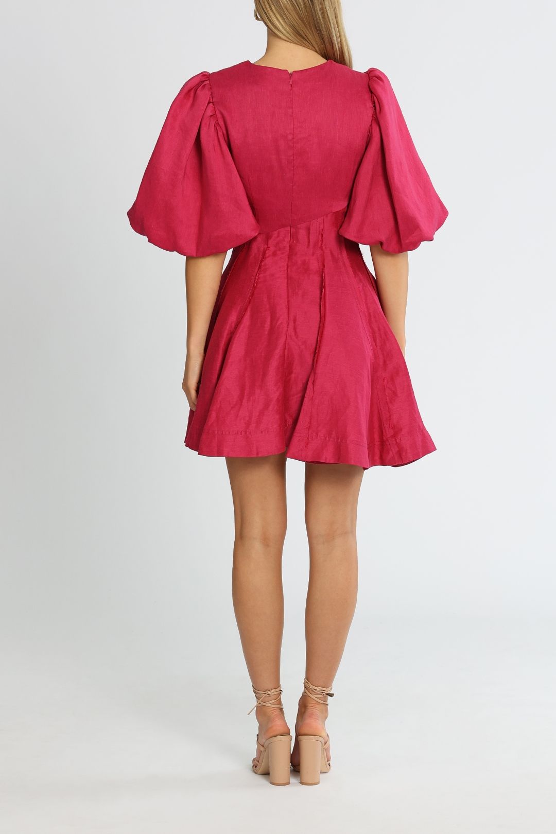 Admiration Asymmetric Mini Dress - Fuchsia photo 3