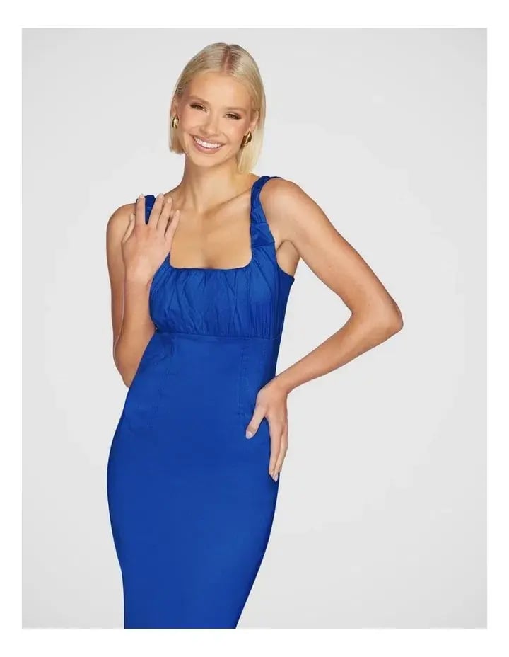 Pilgrim Natalya Square Neck Dress Blue Size 10 photo 5