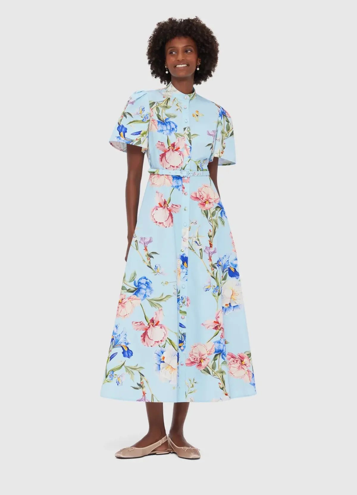 Leo Lin Bianca Midi Dress Garden Print Size 14 photo 2