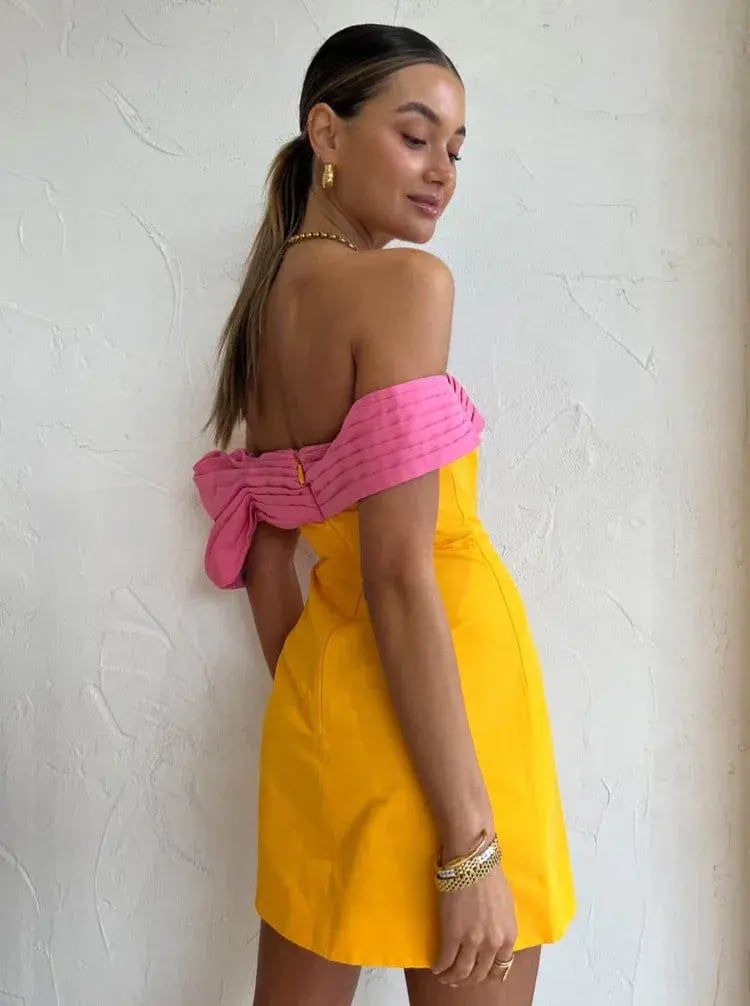 Rachel Gilbert Manuela Mini Dress Saffron & Yellow Size 3 / AU 12 photo 7