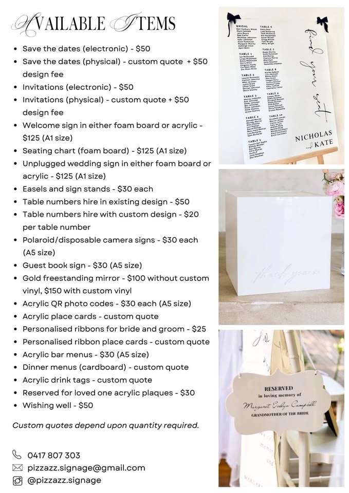 Event signs + hire items ✨ photo 7