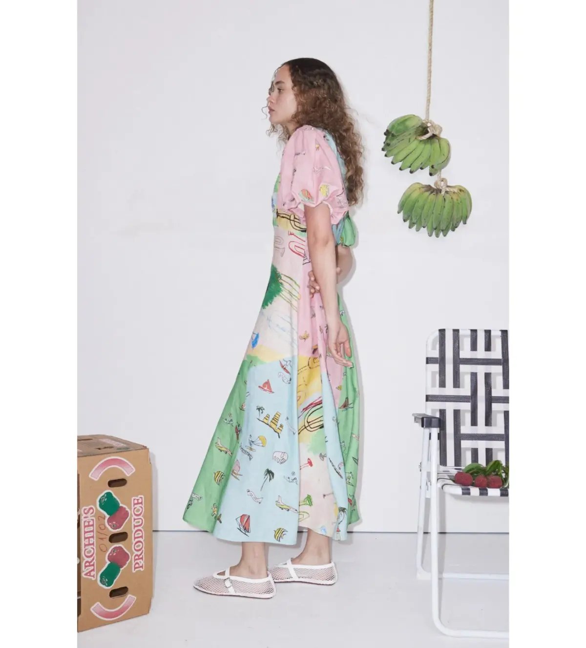Alemais Jet Midi Dress Multi Print Size AU 12 photo 3
