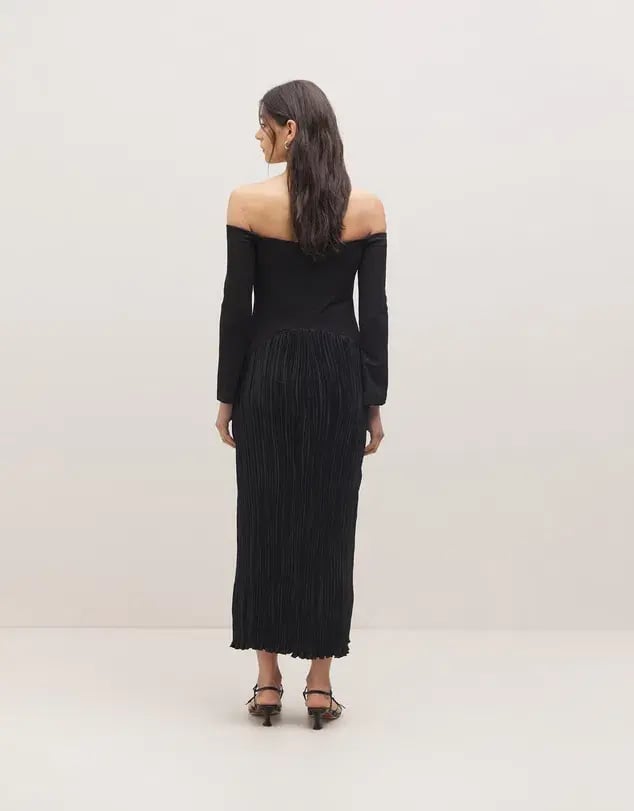Minima Esenciales Serena Drop Waist Dress Black Size 12 photo 2
