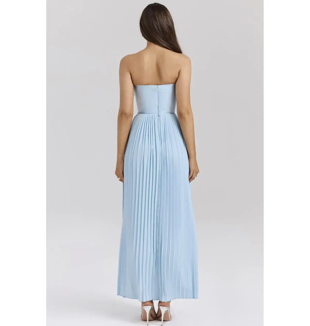 House Of CB Marcella Pleated Maxi Dress Ocean Blue Size AU 8 photo 3