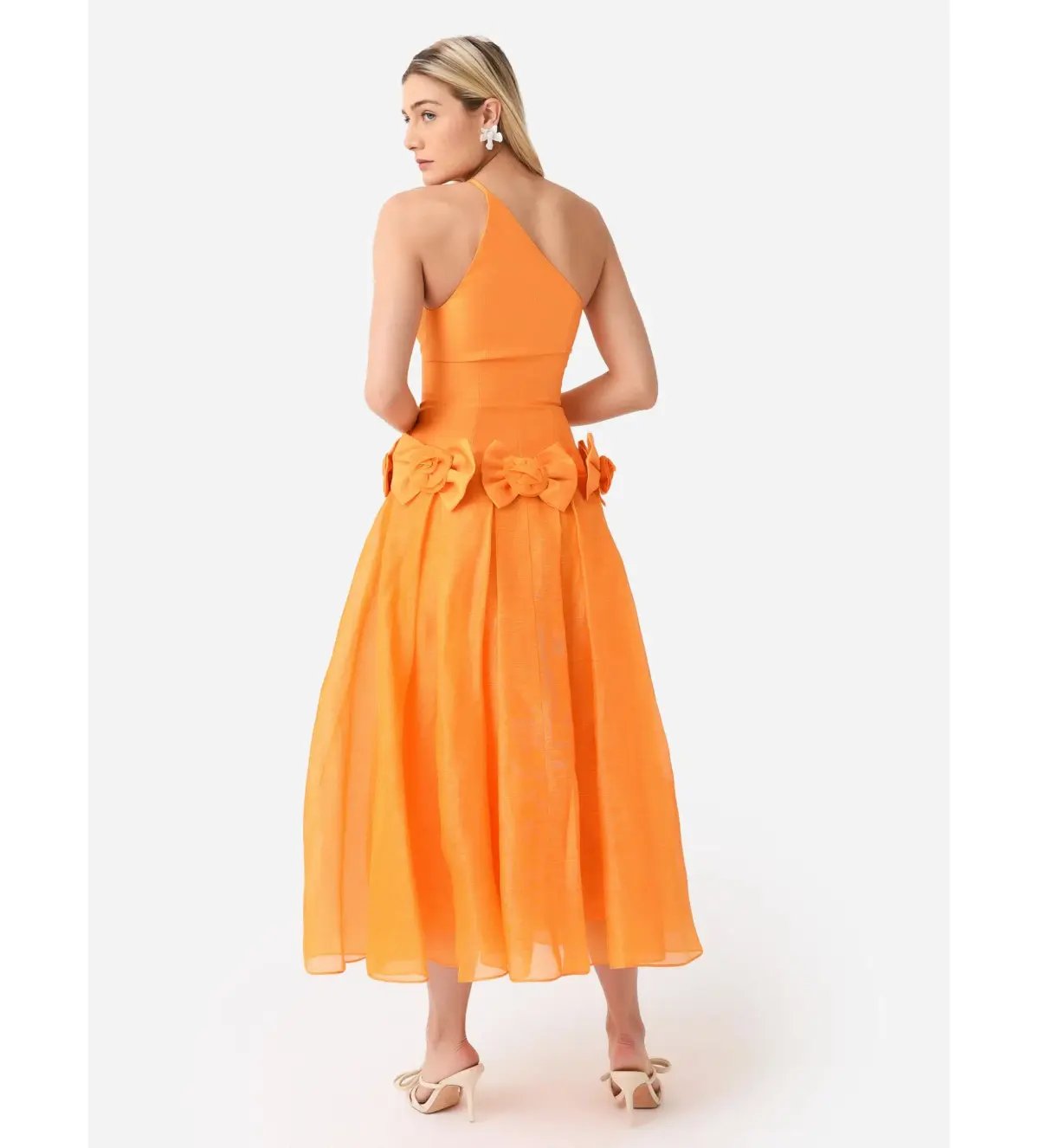 Alemais Macie One Shoulder Rosette Dress Saffron Size 10 photo 3