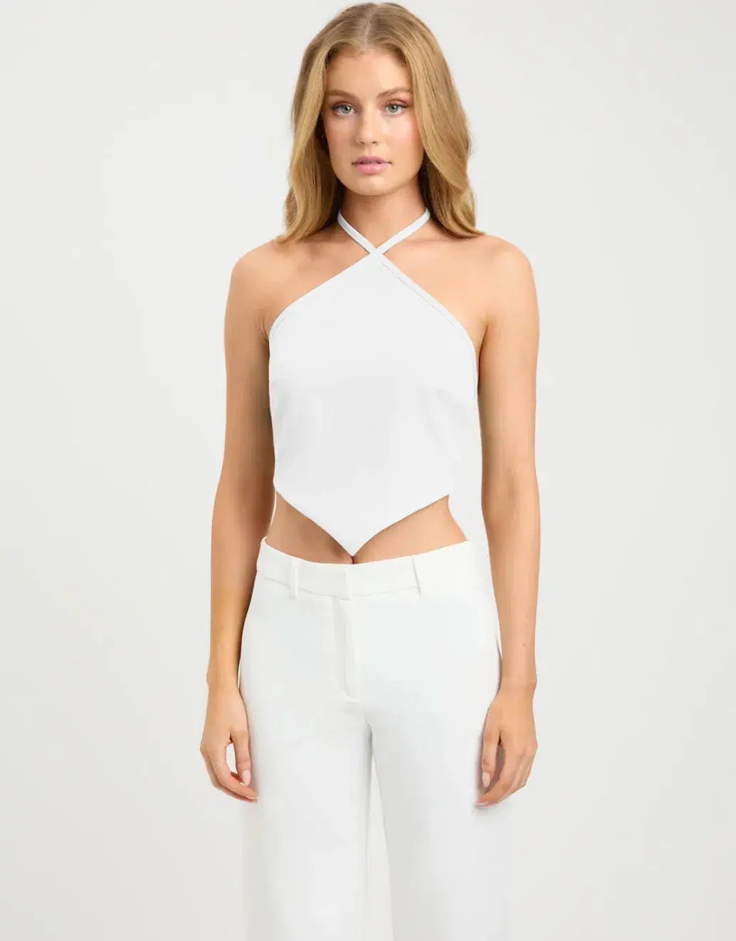 Kookai Ariel Triangle Top White Size 6 photo 2