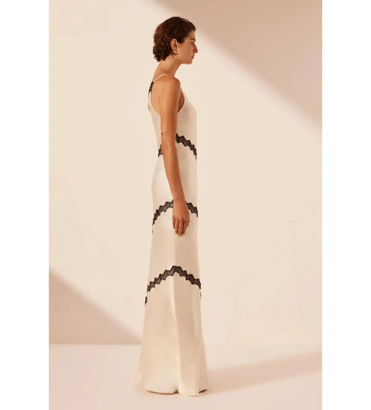 Shona Joy Camille Lace Asymmetrical Maxi Dress Size 8 photo 3