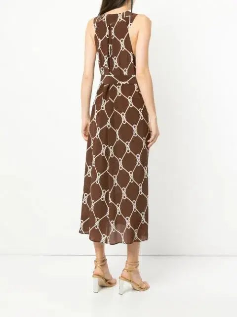 Manning Cartell Sleeveless Midi Dress Walnut/White Print Size 8 photo 3