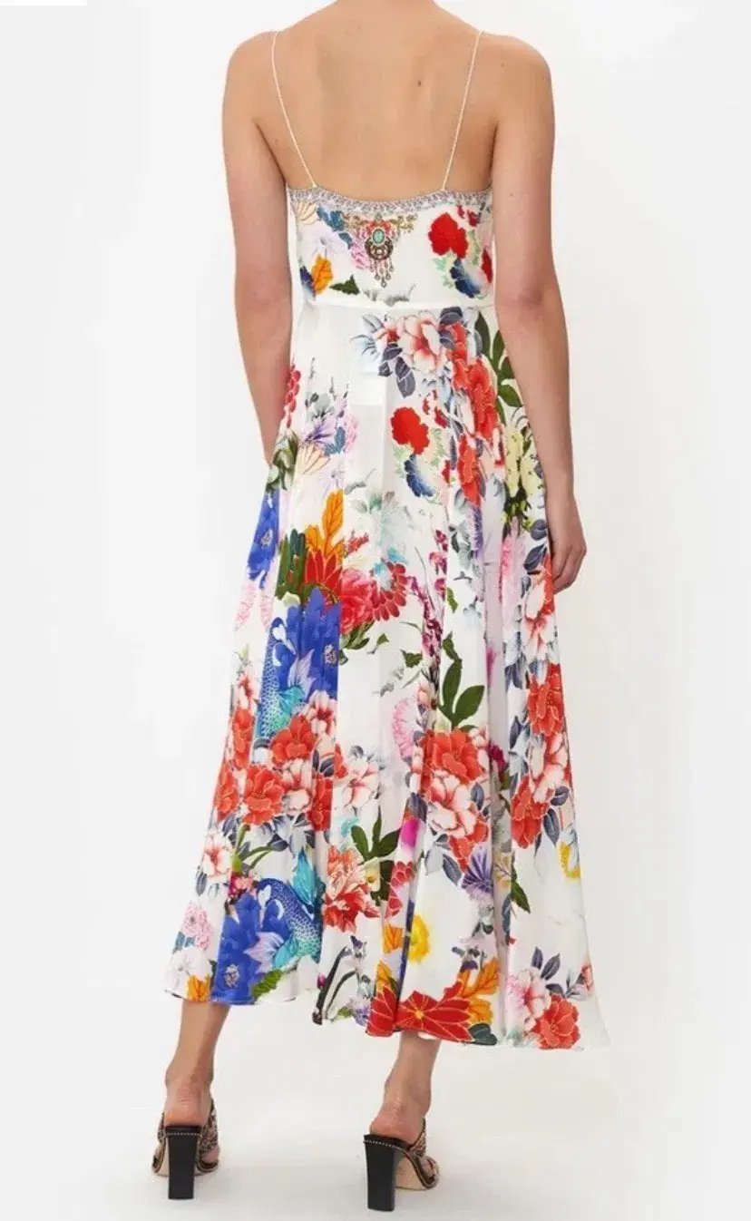 Camilla Long Dress With Tie Front Memories Of A Garden Size S (10) photo 3