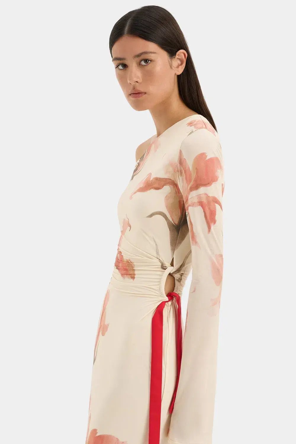 Sir The Label Hana Tie Maxi Dress Cream Size 8 photo 2