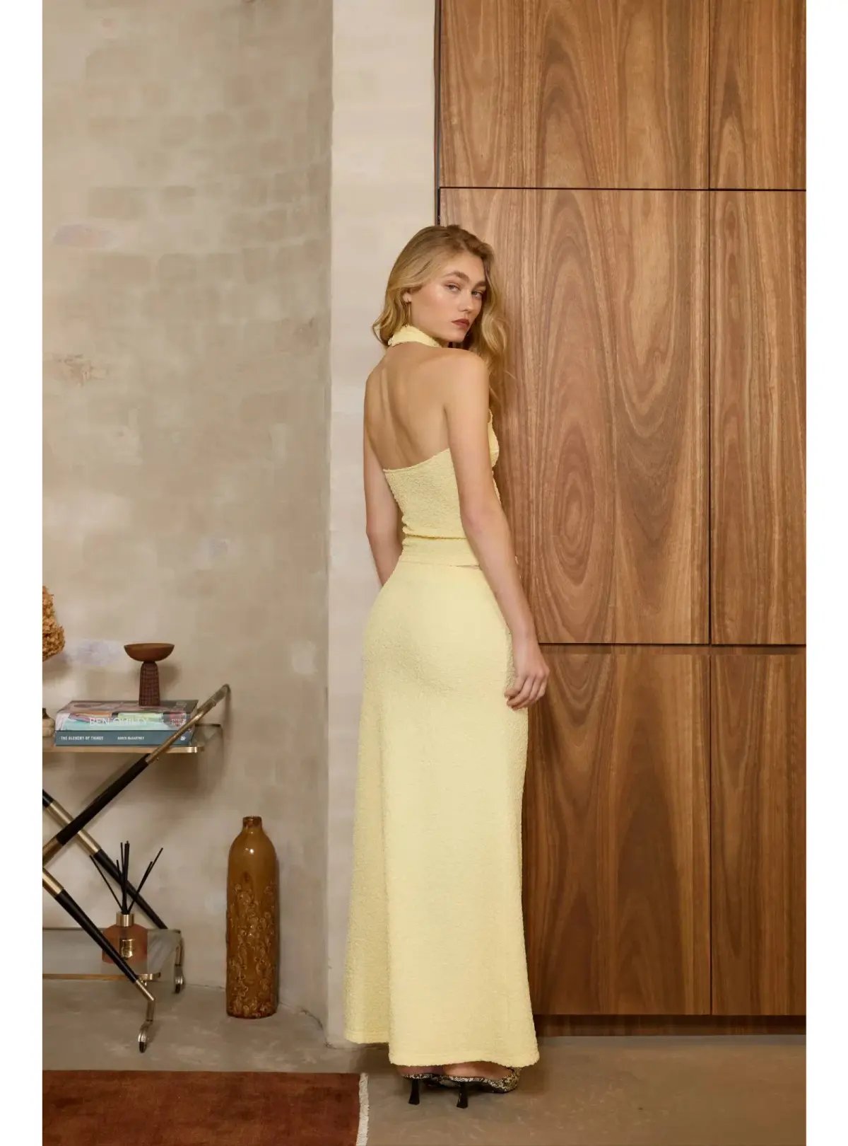 With Harper Lu Textured Halter Set in Limoncello Size AU 8 photo 3