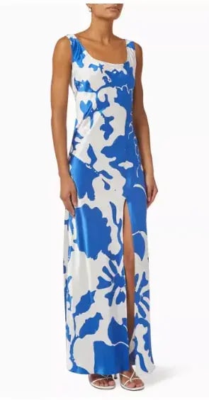 Sir the Label Esme Silk Bias Cut Dress Blue/White Print Size 1 / AU 8 photo 4