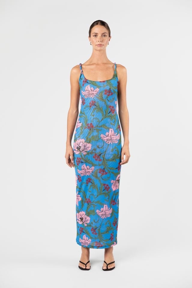 One Fell Swoop Torto Tank Dress - Cobalt Fleur photo 3
