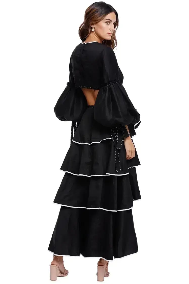 AJE Gracious Cut Out Dress in Black Size 8 photo 2