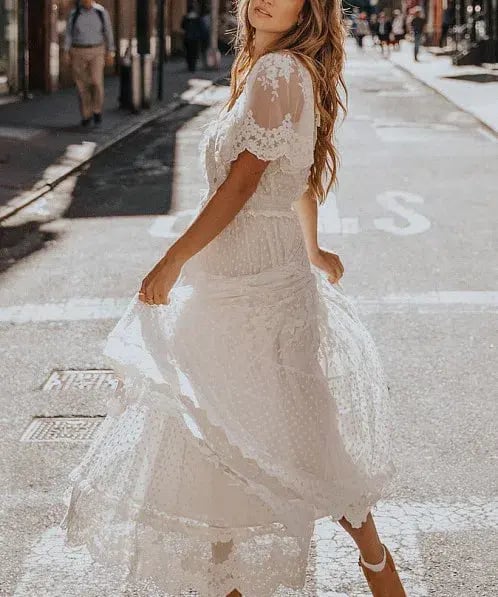Spell Dawn Floor Length Lace Gown in Cream Size M / AU 10 photo 2
