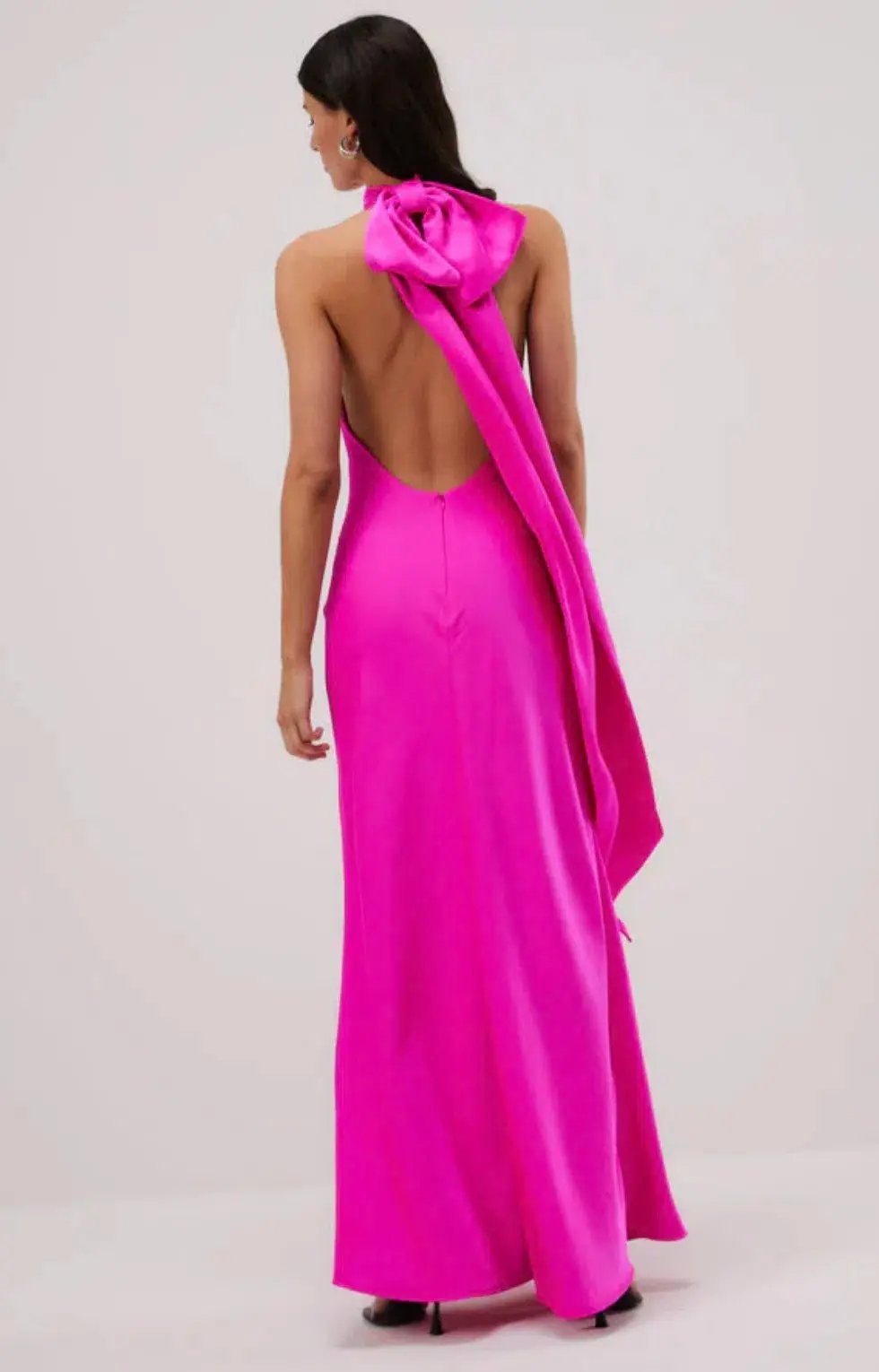Misha Collection Evianna Satin Dress Hot Pink Size 8/S photo 3