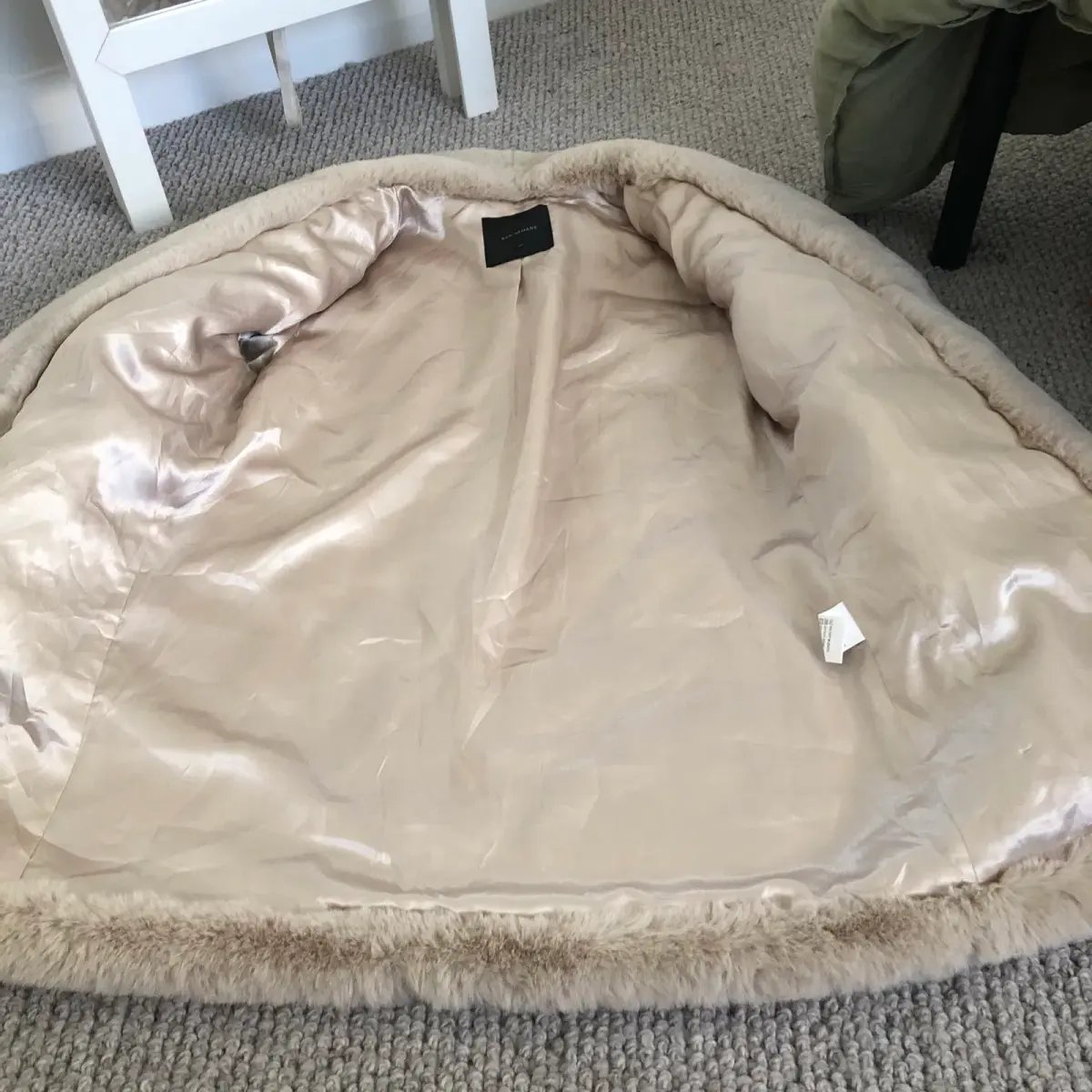 San Sloane Crawford Faux Fur Jacket Light Tan Size XS / Au 6 photo 7