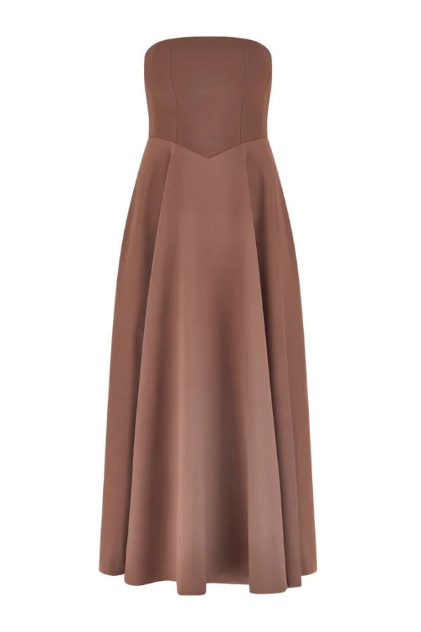 ODD MUSE THE ULTIMATE MUSE STRAPLESS MIDI DRESS - BROWN photo 9