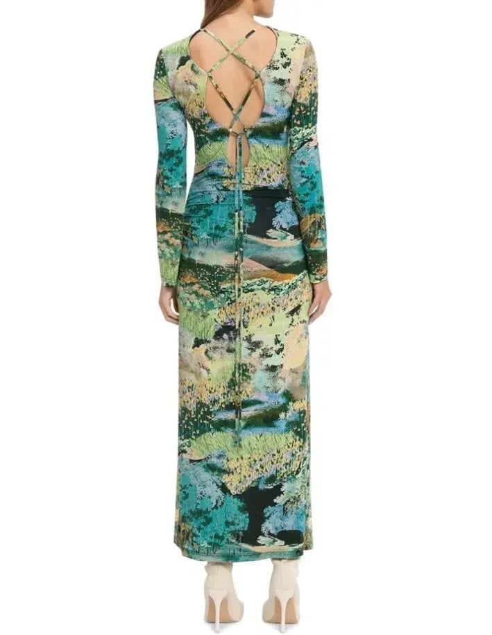 Cue Dreamscape Jersey Midi Dress Multi Size AU 12 photo 2