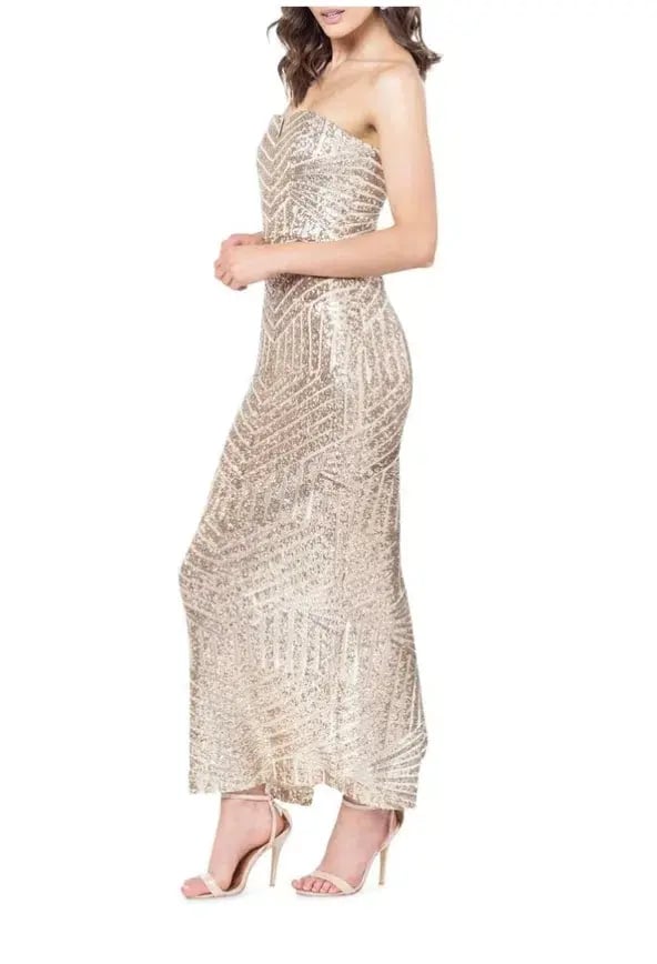 Pilgrim Mandalay Gown Gold Size 10 photo 2