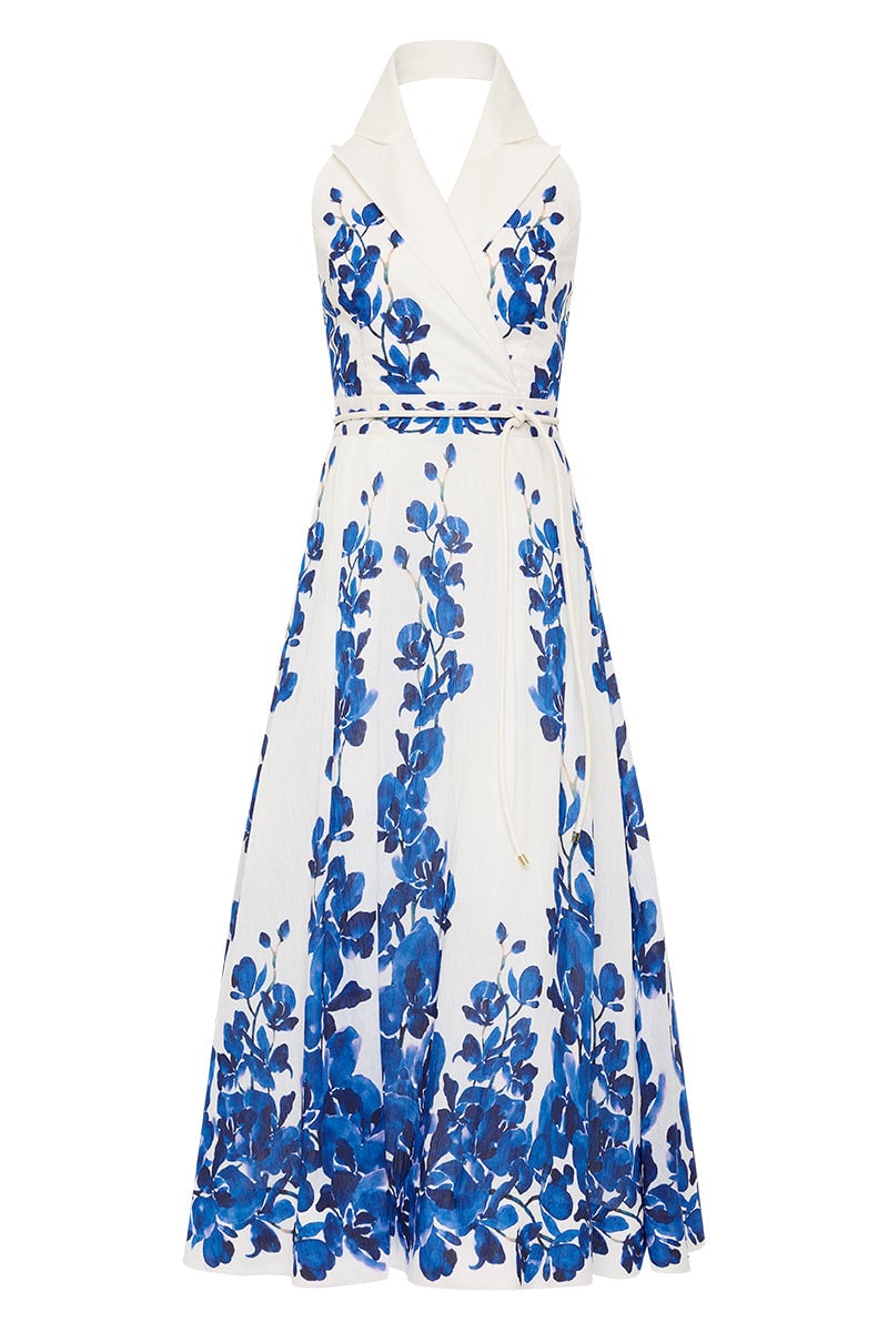 REBECCA VALLANCE ORCHID BLUES MIDI DRESS - VINES PRINT photo 3