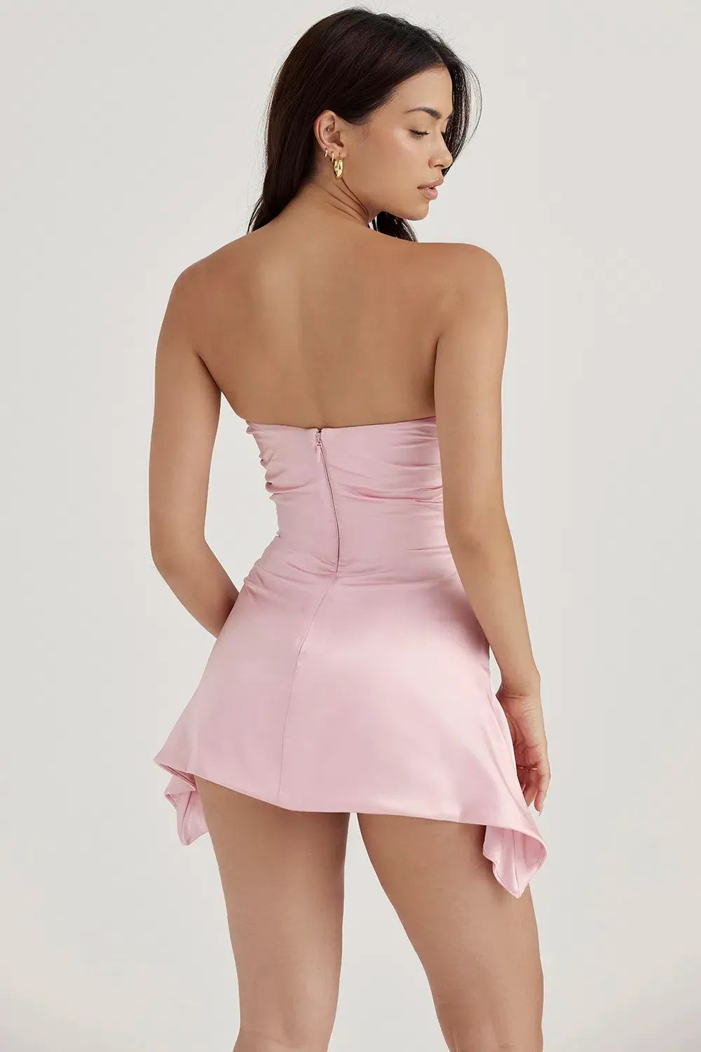 House of CB Jasmine Draped Strapless Corset Mini Dress Rose Pink Size L / AU 12 photo 3