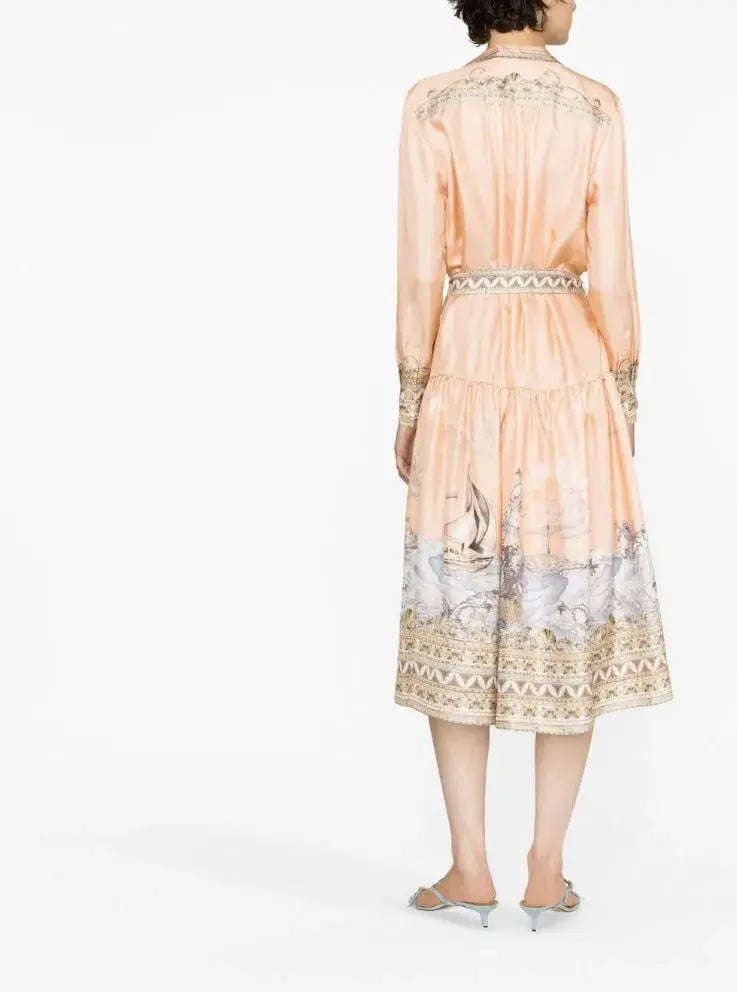 Zimmermann High Tide Odyssey Print Shirt Midi Dress Multi Size 1 / AU 10 photo 3