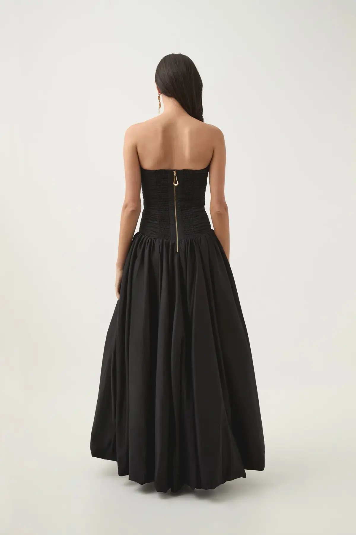 AJE Violette Bubble Hem Maxi Dress in Black Size 8 photo 2