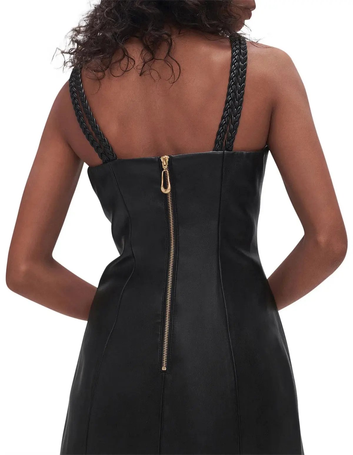 NEW Aje Osa Mini Vegan Leather Mini Dress Black Size 4 photo 3