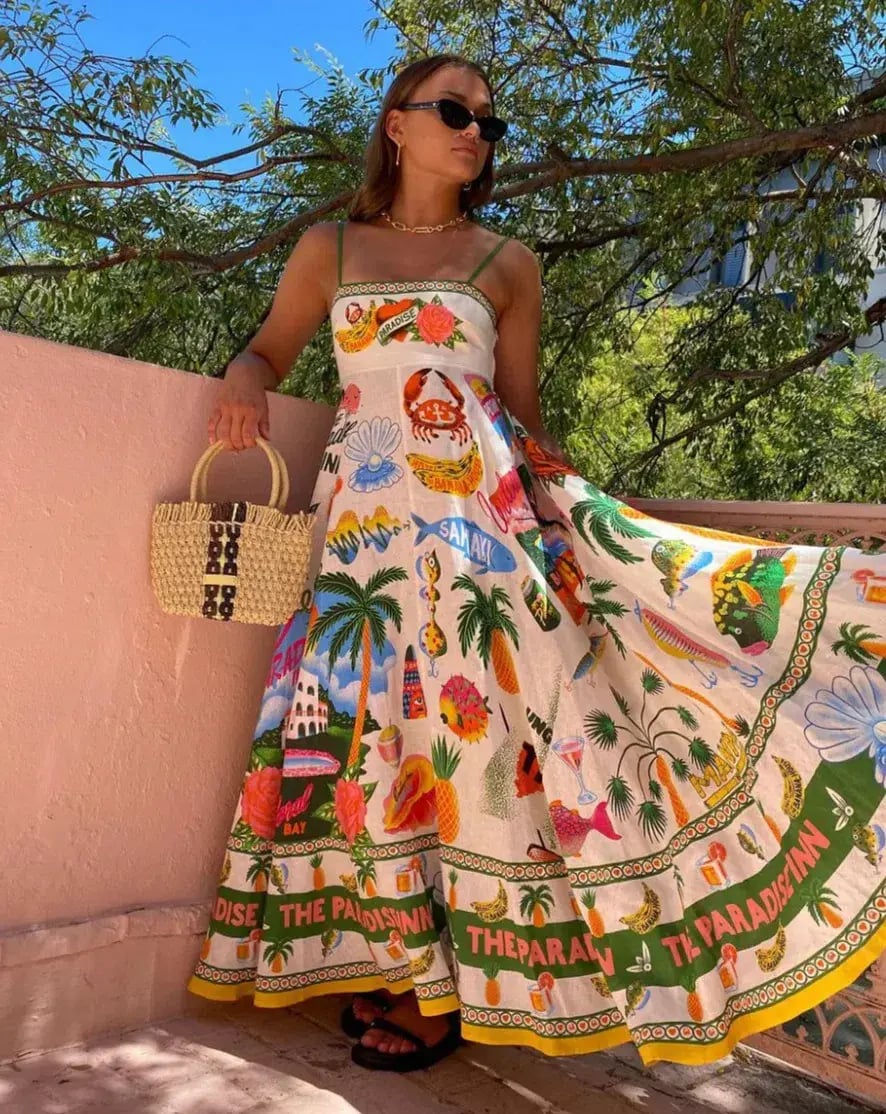 Alemais Paradiso Midi Sundress Multi Size 8 photo 5