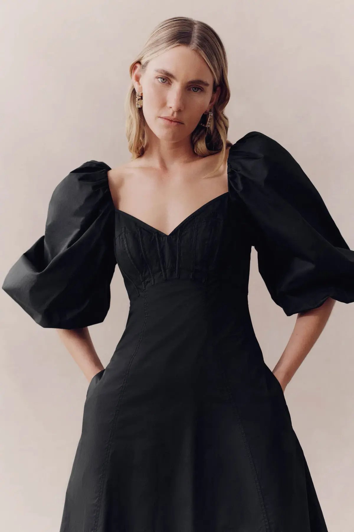 Aje Hester Corsetted Midi Dress Black Size 12 photo 2