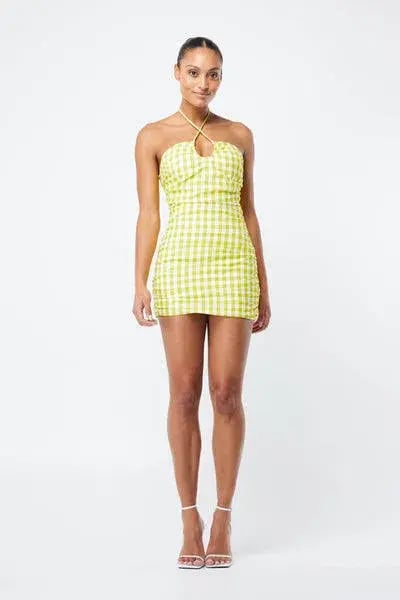 Mossman Check On It Dress Green Size 10 photo 3