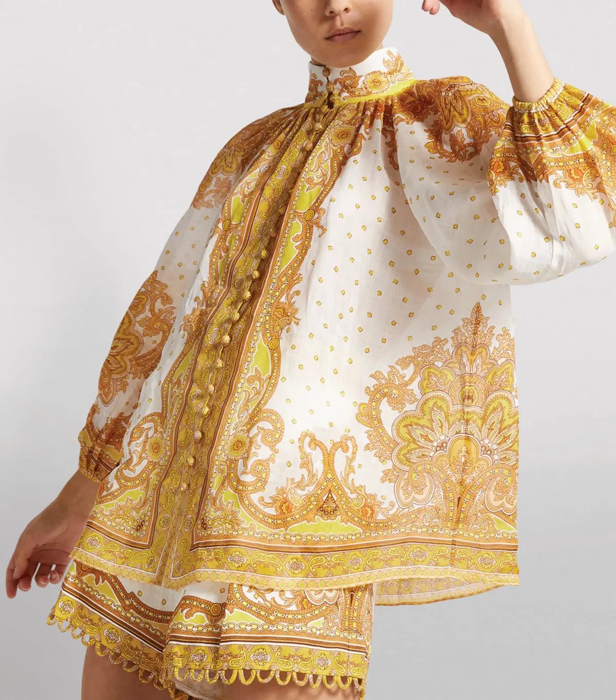 Zimmermann Bells Paisley Blouse & Short Set Print Size 1 photo 2
