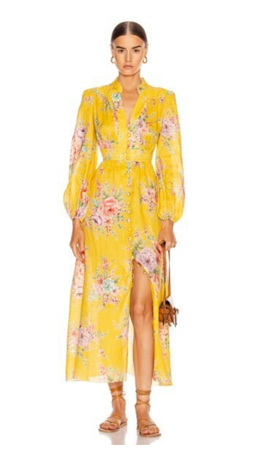Zimmermann Zinnia Linen Floral Midi photo 3
