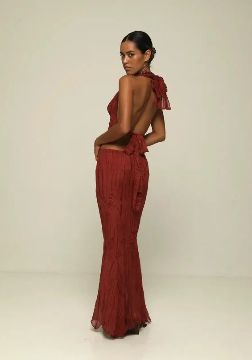 Ranaco Atelier Mini Top and Sirene Skirt Set Hibiscus Red Size S / AU 8 photo 3