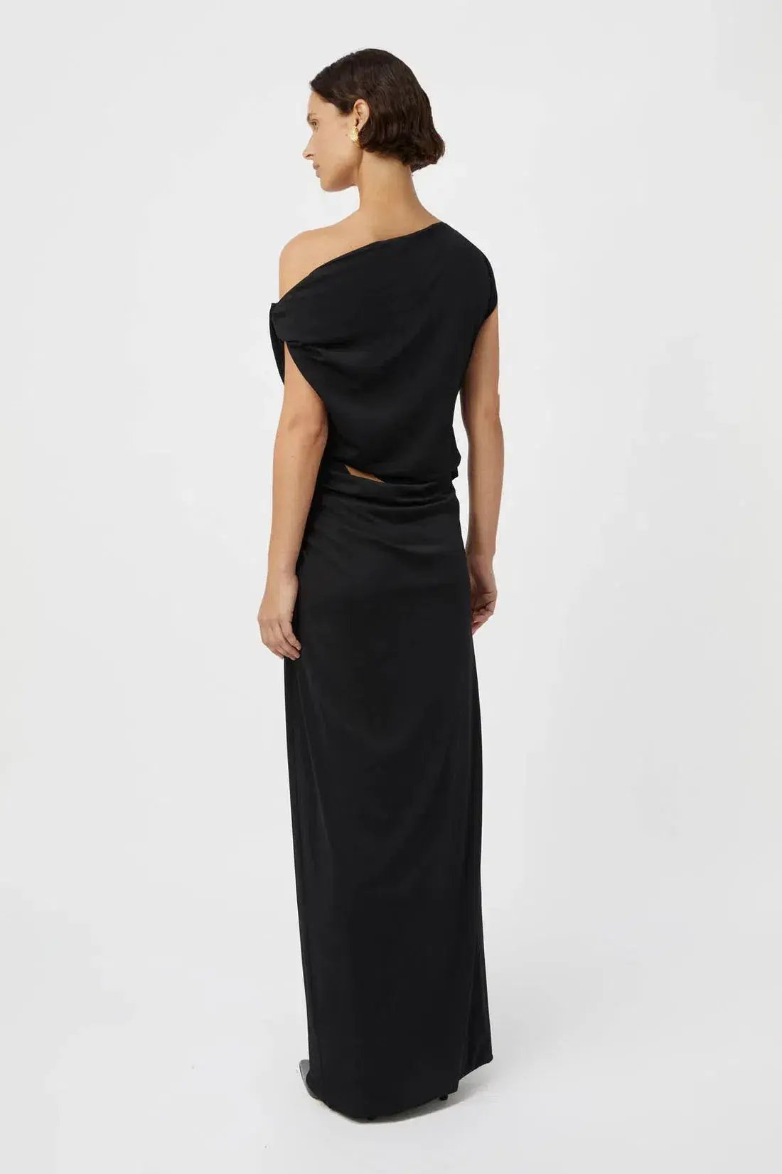 Camilla and Marc Annalise Draped Maxi Dress Black Size 10 photo 4