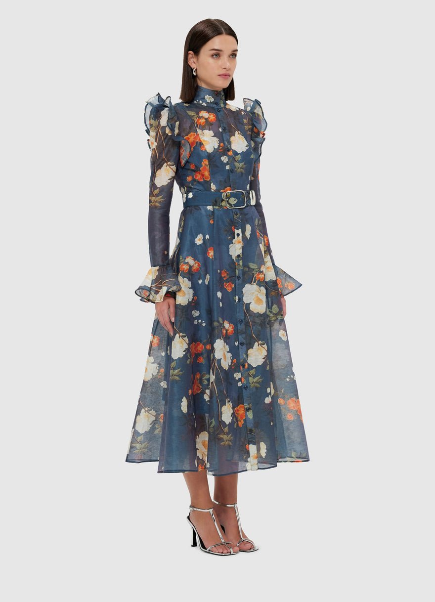 Leo Lin Katrina Butterfly Sleeve Midi Dress - Pear Blossom Print photo 2